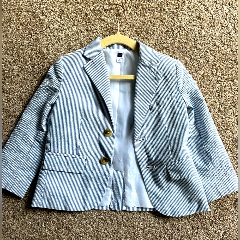 Seersucker Janie and Jack fully lined toddler blazer